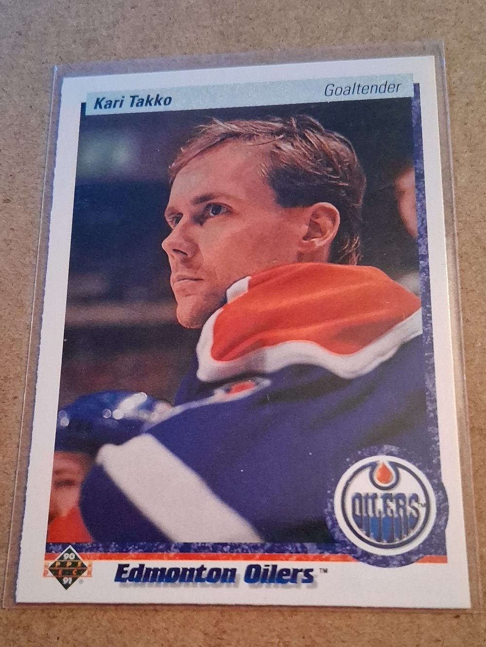 Kari Takko Edmonton Oilers Hockey Card - Blue & Orange